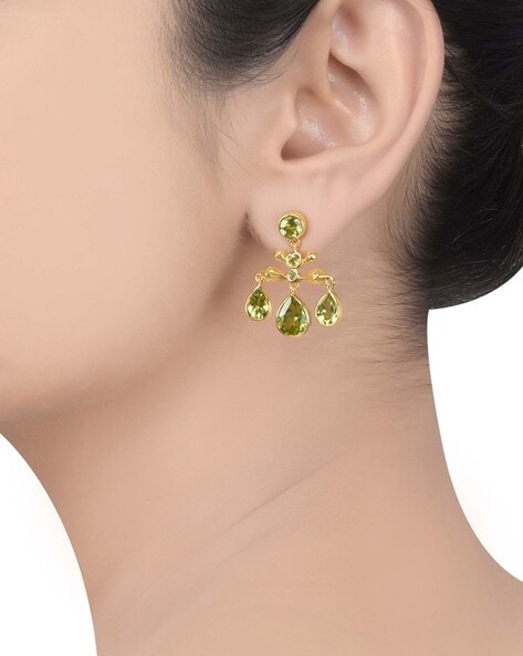 Ross-Simons 4.50 Carat Peridot Drop Earrings in 14kt Yellow Gold | eBay