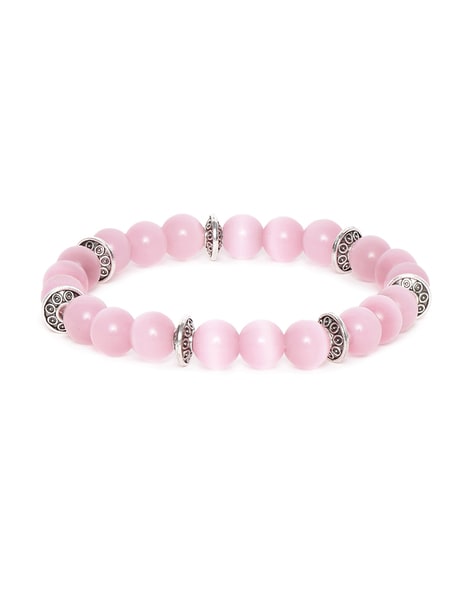 Pink Rose Beaded Bracelet