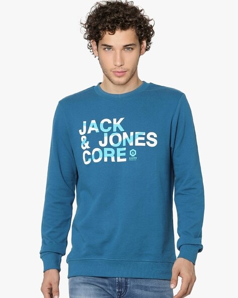 Jack Jones Mens Designer Sweatshirt Graphic Print Casual Logo Jeans Top Stylish