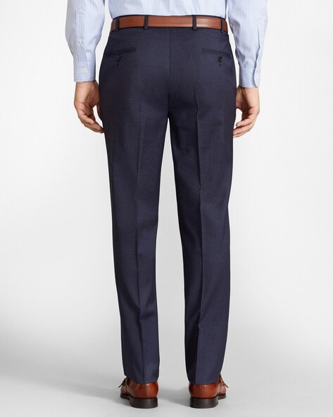 Buy Brooks Brothers Brown Flat Front Trousers BrooksFlex for Men Online   Tata CLiQ Luxury