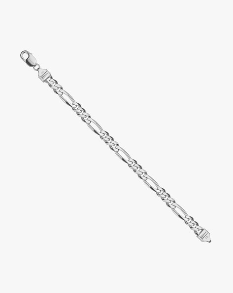 Men's Sterling Silver Gold Plated Figaro Bracelet L (18cm / 7.1”)