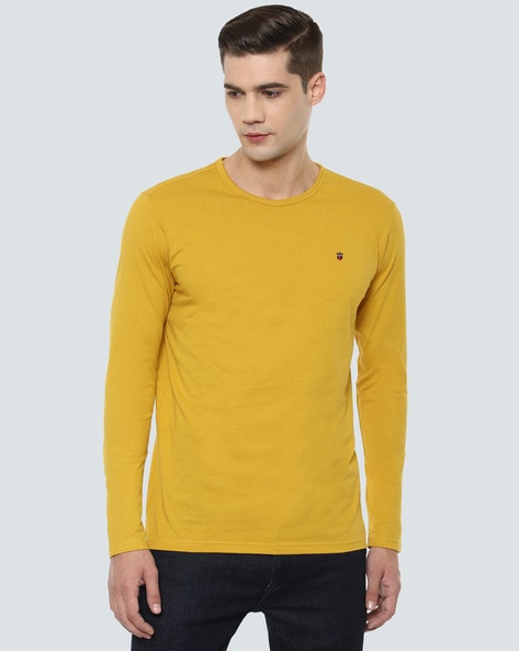 Buy Louis Philippe Yellow T-Shirt at