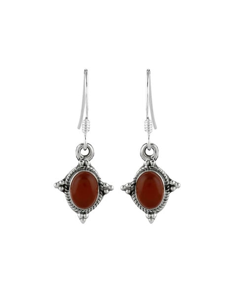 Sterling silver shops carnelian earrings