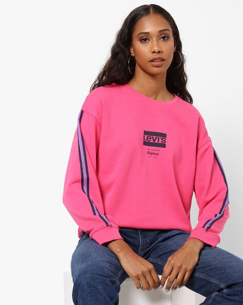 Buy Pink Sweatshirt Hoodies for Women by LEVIS Online Ajio