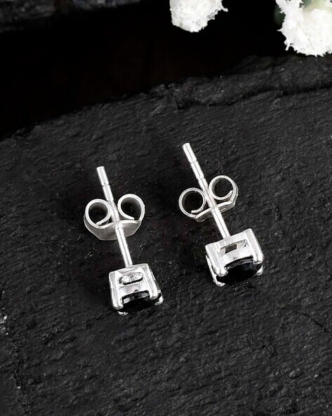 New 9ct White Gold Cubic Zirconia Single Mens Stud Earring