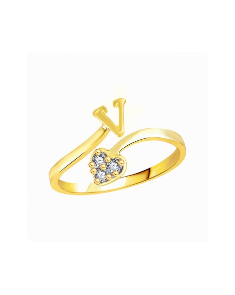 Buy Gold-Toned & White Rings for Women by Vshine Fashion Jewellery Online |  Ajio.com