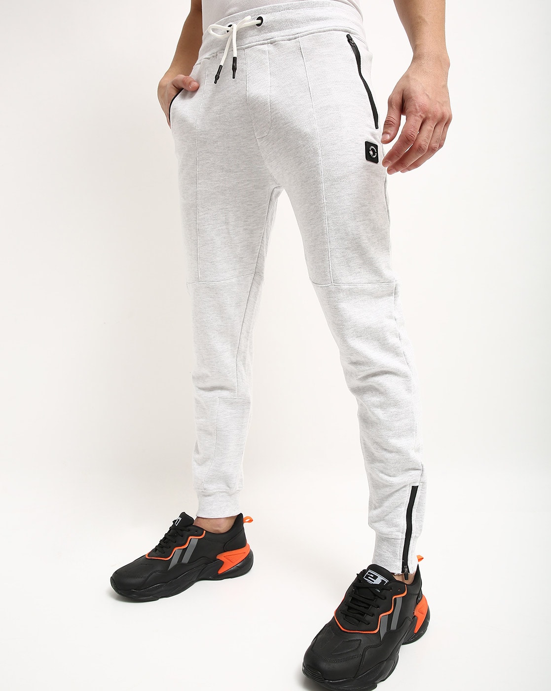 Grey Marl Waffle Muscle Fit Jogger