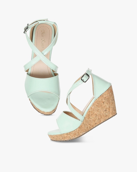 Lime green best sale wedge sandals