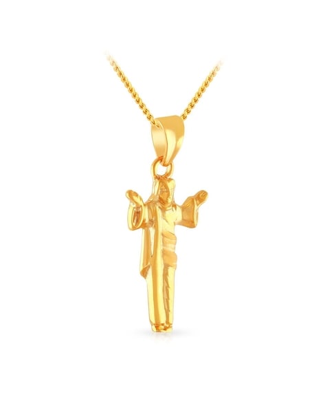 Golden Micron Gold Plated Brass Christian Jesus Christ Cross Pendant, Size:  Length:-3.5 Inch Width:-2 Inch at Rs 10/piece in Jaipur