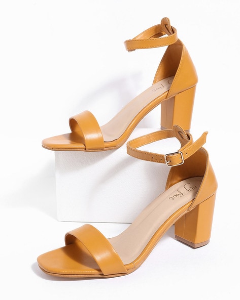 yellow toe ankle strap high heels at Rs 2000/pair in New Delhi | ID:  2850018319988