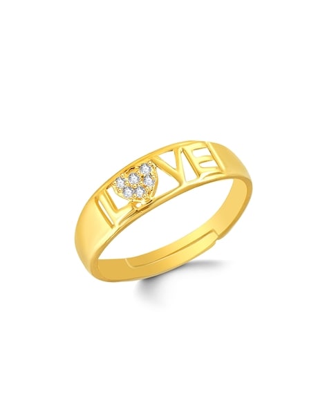 14K Yellow Gold Script Love Ring 001-410-00226 | Hudson Valley Goldsmith |  New Paltz, NY