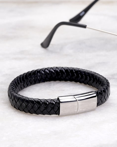 Black Braided Leather Rope Bracelet | Lucky Dog Leather
