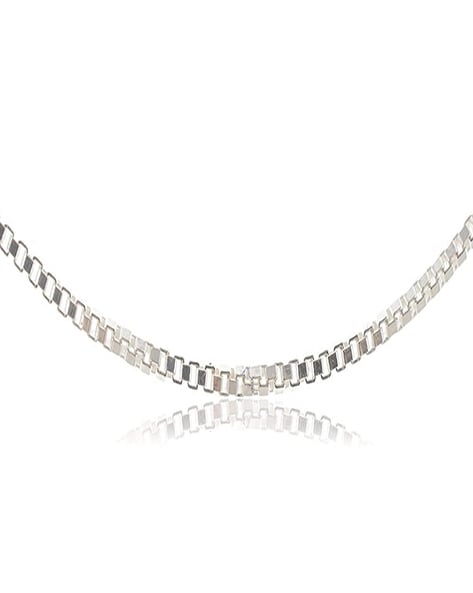 24 INCHES BOX CHAIN STERLING SILVER CHAIN 92.5% SILVER STRONG CHAIN FOR  GIRLS,MENS AND WOMENS IN PURE SILVER – Jain Silver