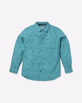 lee cooper Typographic Print Shirt with Patch Pocket-picture-53