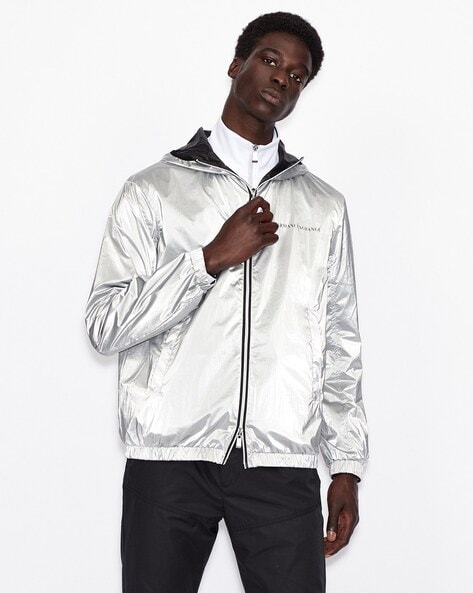 Buy Silver & Black Jackets & Coats for Men by ARMANI EXCHANGE Online |  