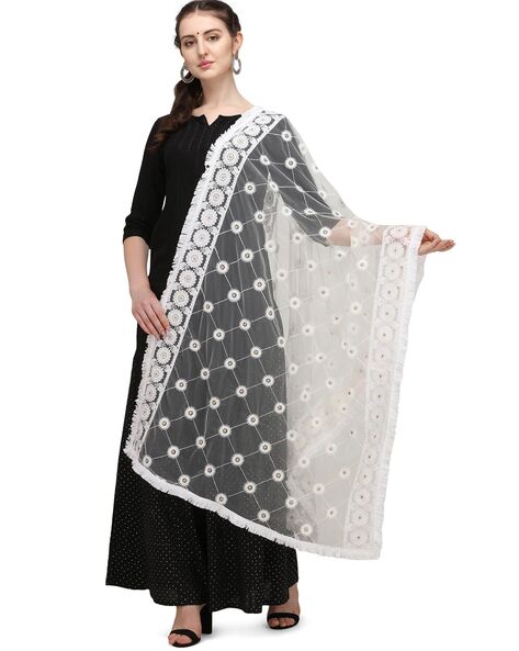 Embellished  Dupatta with Frayed Border Price in India