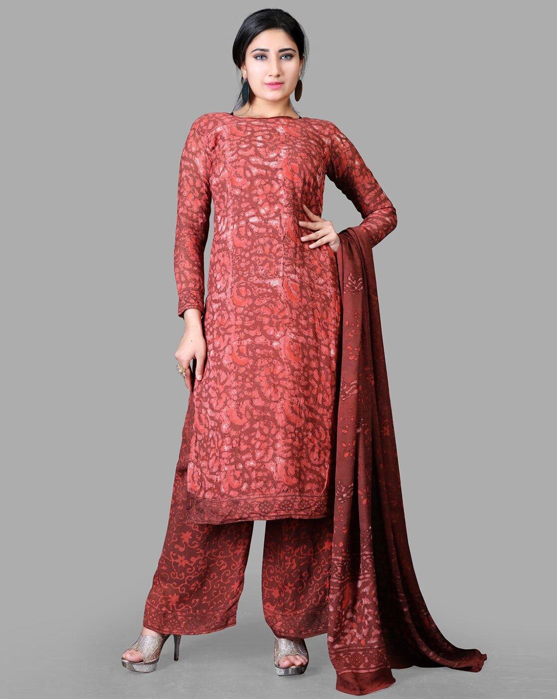Buy Red Dress Material for Women by Zeelpin Online | Ajio.com