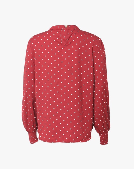 Buy Harpa Women Polka dots Regular top - Red Online at Low Prices