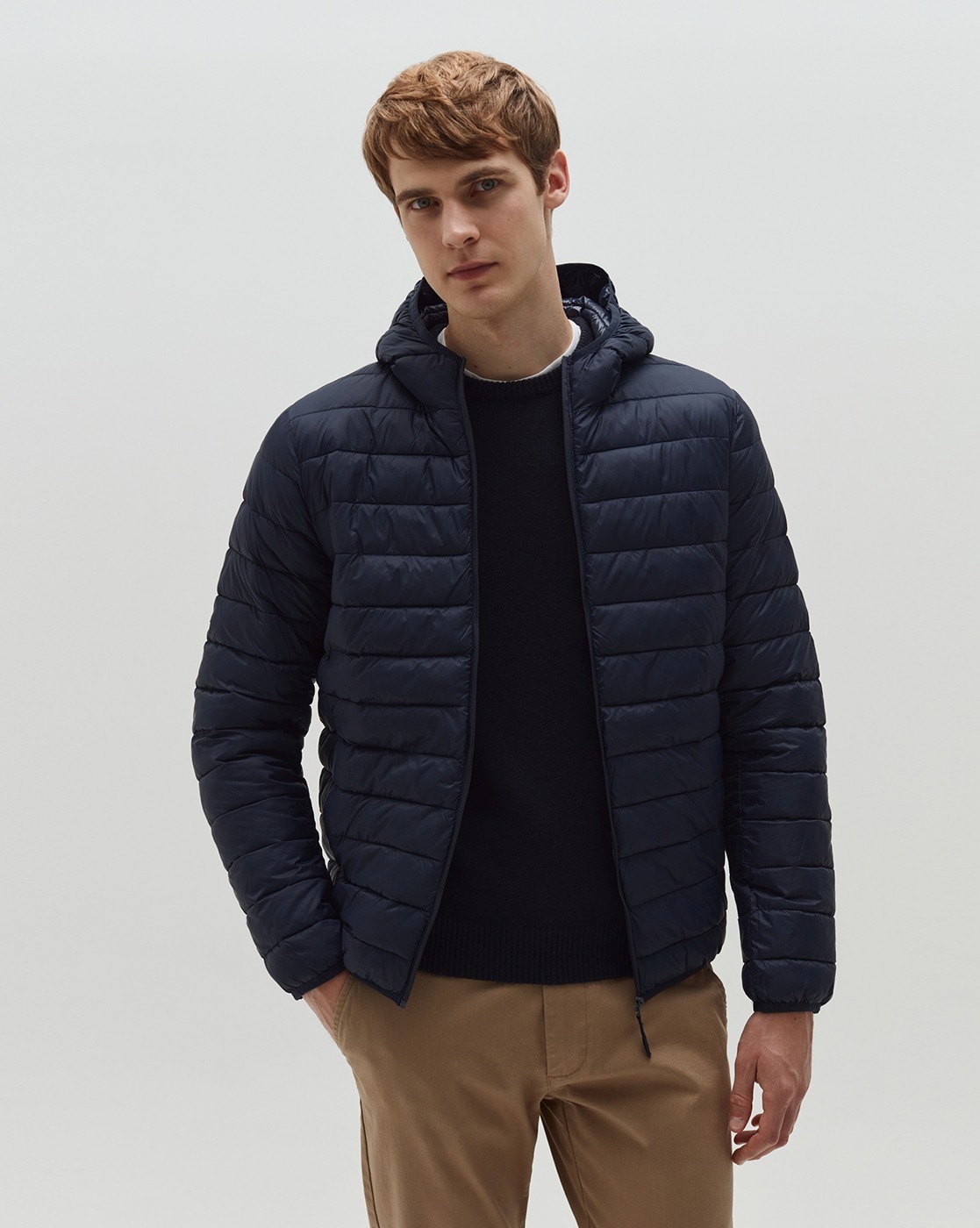 quilted hooded bomber jacket