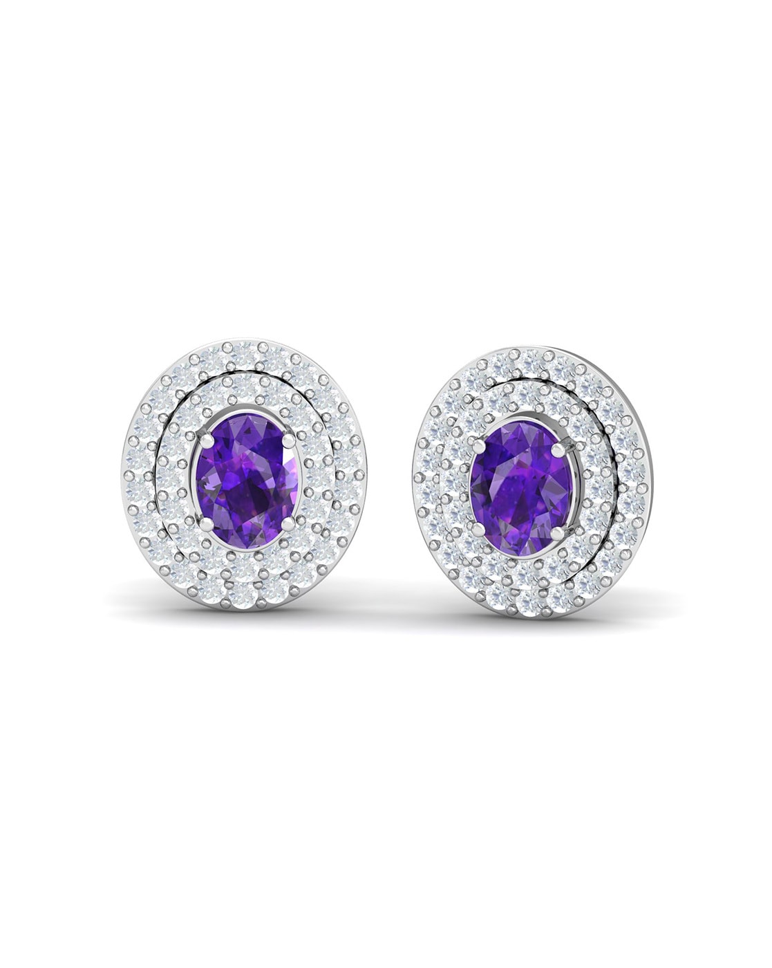 Tanzanite stud earrings in white gold | KLENOTA