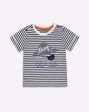 mothercare Striped Crew-Neck T-shirt with Pirate Appliques-picture-28