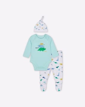 mothercare Dino Print Bodysuit with Pants & Bennie-picture-28