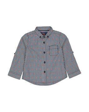 mothercare Checked Slim Fit Shirt with Button-Down Collar-picture-37