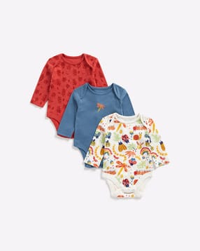 mothercare Pack of 3 Printed Bodysuit-picture-49