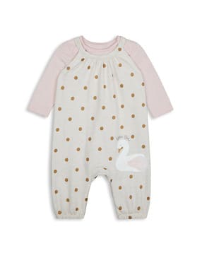 mothercare Dungaree Set with Glitter Swan Print-picture-52