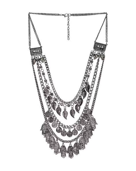The Pari Oxidised Multi-Layered Necklace with Charms