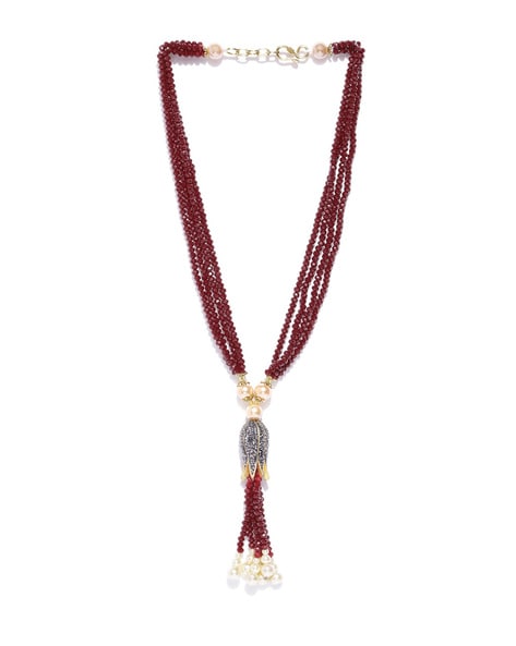 Maroon on sale crystal necklace