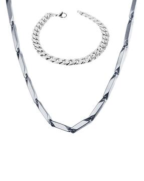 Buy Silver-Toned Chains for Men by 