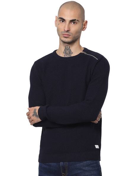 Textured Crew-Neck Pullover