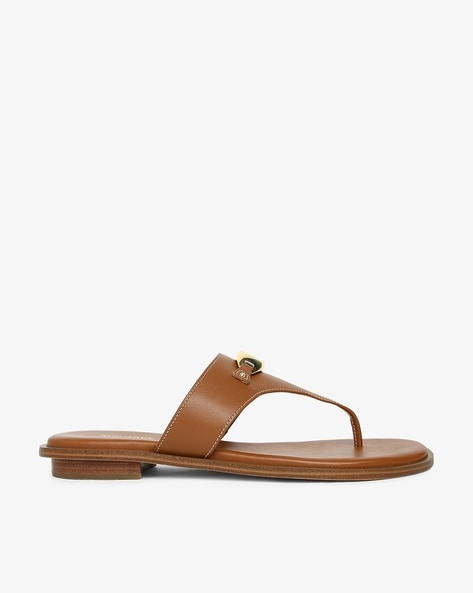 Buy Michael Kors Tilly Thong-Strap Flat Sandals | Brown Color Women | AJIO  LUXE