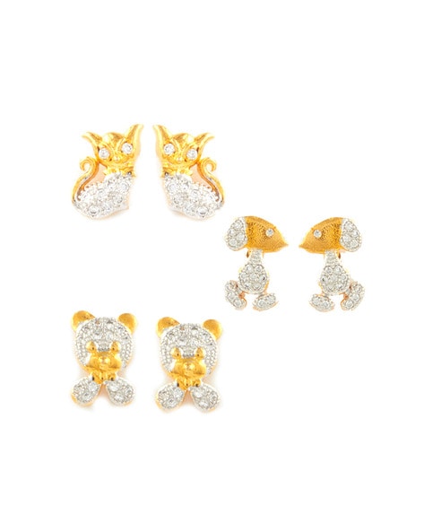 14k Gold Plated Cubic Zirconia Duo Stud Earring Set 2pc - A New Day™ :  Target