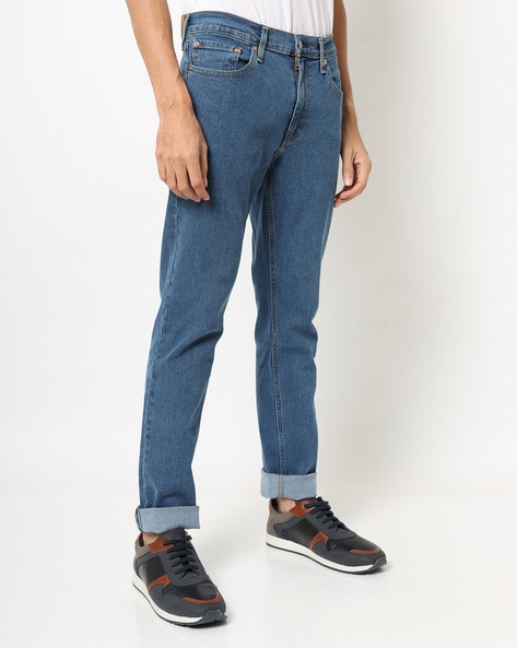 Mid-Wash Slim Fit Jeans