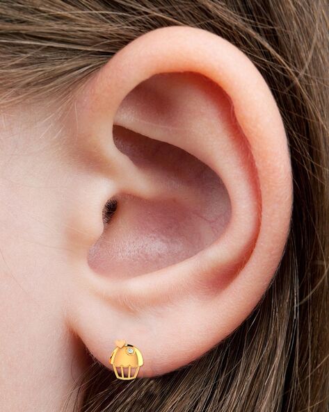 Cute little pink rose quartz earrings gold - stainless steel - Notbranded