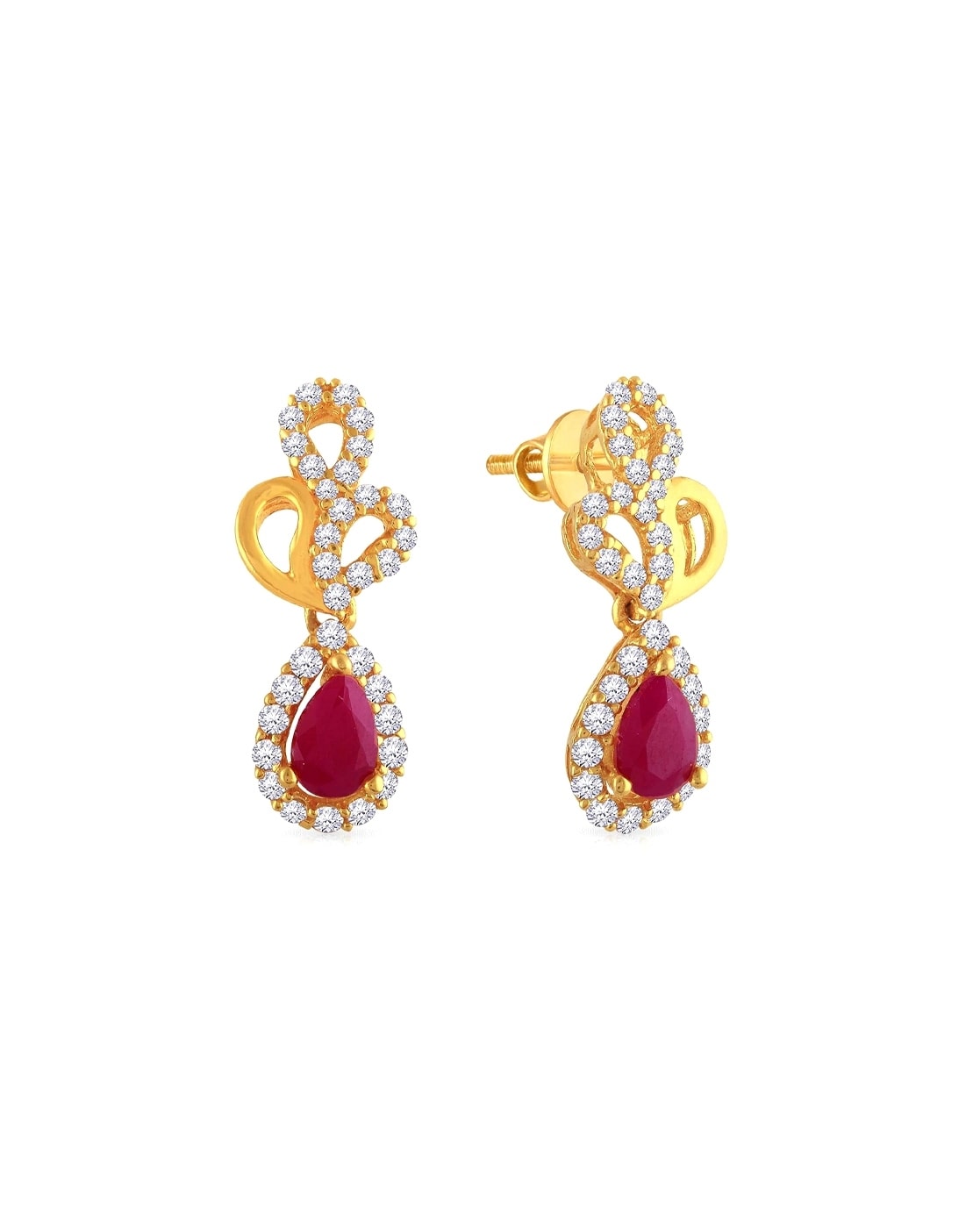 Ruby earrings malabar deals gold