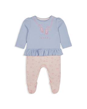 mothercare Printed Mock Rompers with Embroidery-picture-23