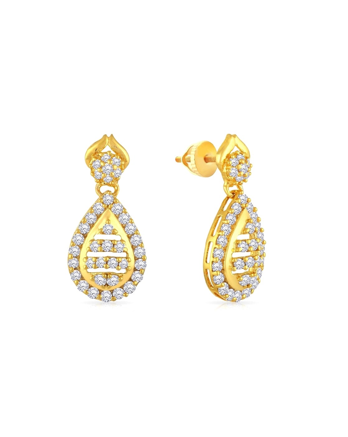 Malabar Gold & Diamonds 22 Kt (916) Purity Two Tone Gold Earring  Egdsno038_T For Women : Amazon.in: Fashion