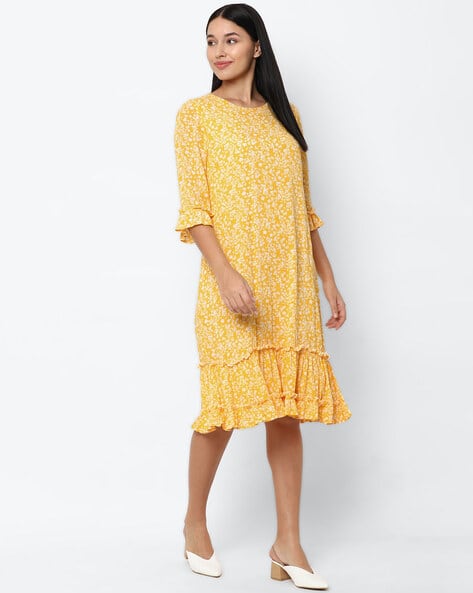 miss selfridge yellow midi dress