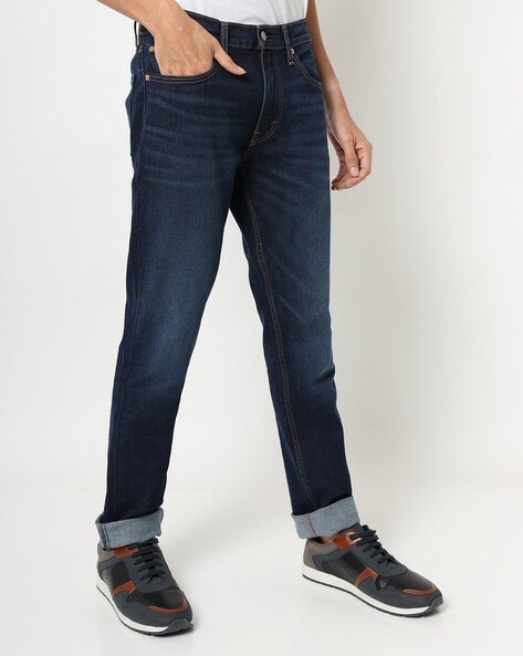 Mid-Wash Slim Fit Jeans