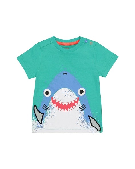 Mothercare Shark Print Crew-Neck T-shirt