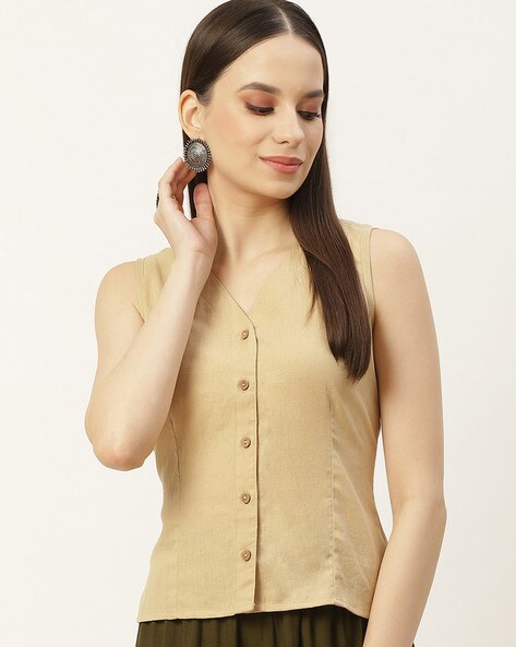 Buy Beige Blouses for Women by Molcha Online