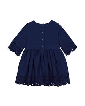 mothercare Fit & Flare Dress with Broderie Hems-picture-31