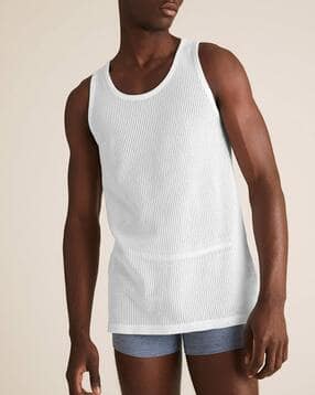 Buy White Vests for Men by Marks 