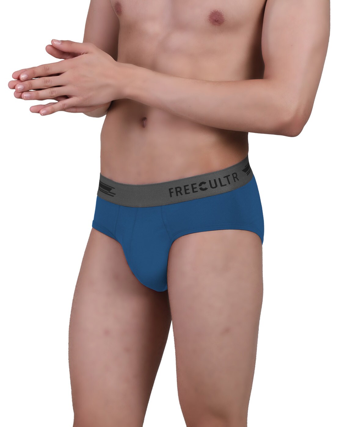 Buy FREECULTR Men's Midnight Blue Solid Pure Modal Briefs Online