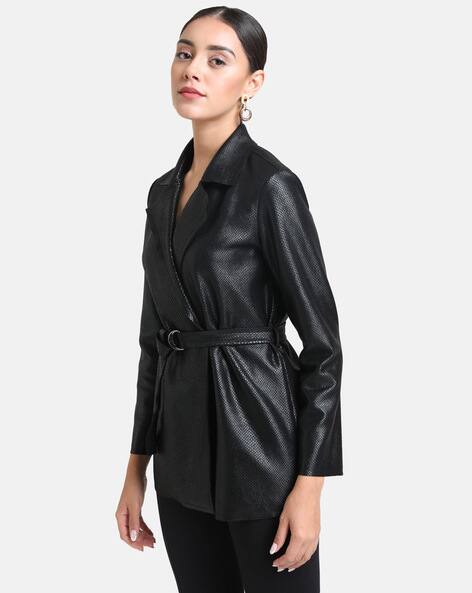 black textured jacket womens