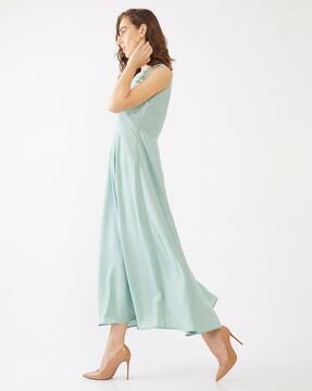 mint green fit and flare dress