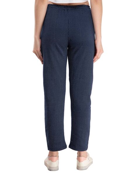 Buy Blue & White Trousers & Pants for Girls by INDIWEAVES Online